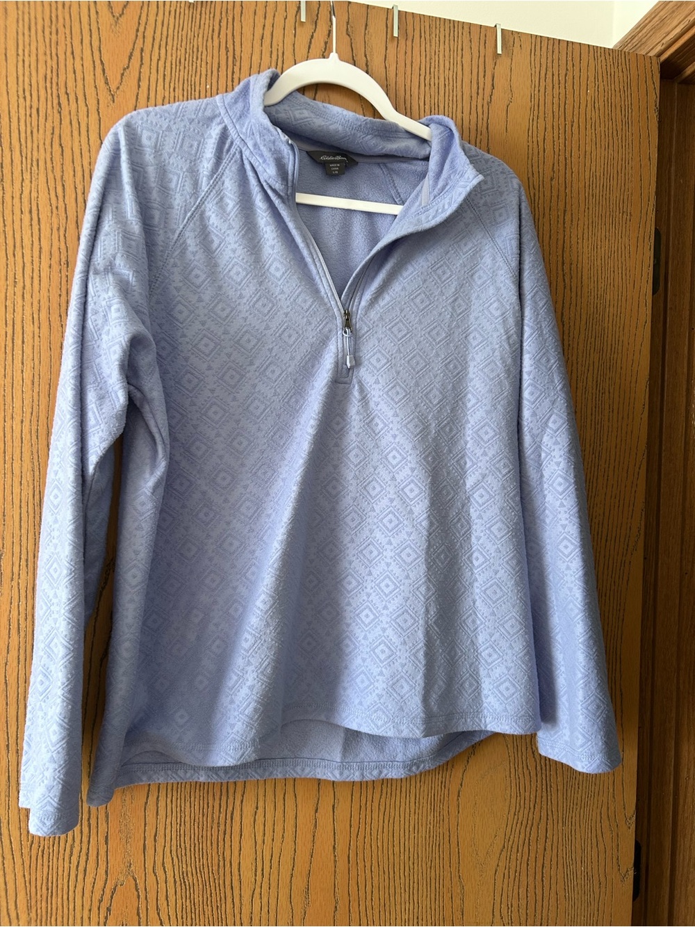 Eddie Bauer Light Lavender Quarter-Zip Fleece Pullover
